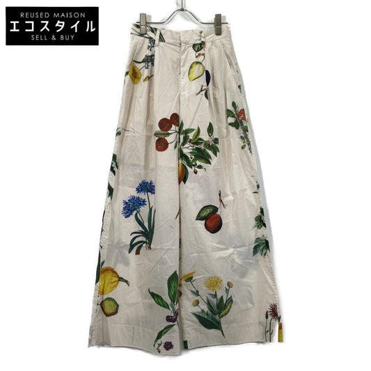 CABaN キャバン 25年製 ｱｲﾎﾞﾘｰ Green Shower 2ﾀｯｸｼﾙｸﾜｲﾄﾞﾊﾟﾝﾂ ボトムス XS