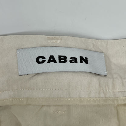 CABaN キャバン 25年製 ｱｲﾎﾞﾘｰ Green Shower 2ﾀｯｸｼﾙｸﾜｲﾄﾞﾊﾟﾝﾂ ボトムス XS