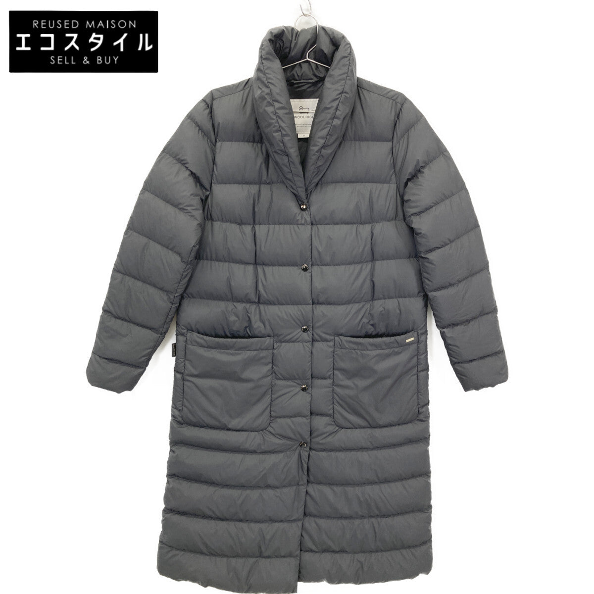 WOOLRICH ウールリッチ WWOU0509 ﾌﾞﾗｯｸ ELLIS COAT ｼｮｰﾙｶﾗｰﾀﾞｳﾝｺｰﾄ コート M