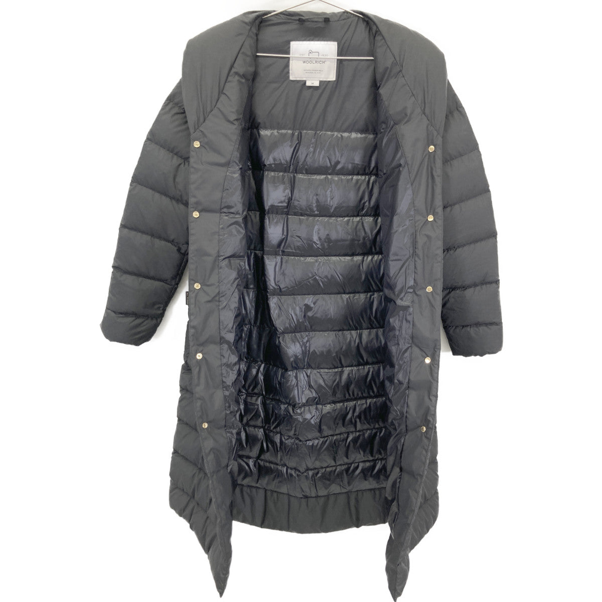 WOOLRICH ウールリッチ WWOU0509 ﾌﾞﾗｯｸ ELLIS COAT ｼｮｰﾙｶﾗｰﾀﾞｳﾝｺｰﾄ コート M