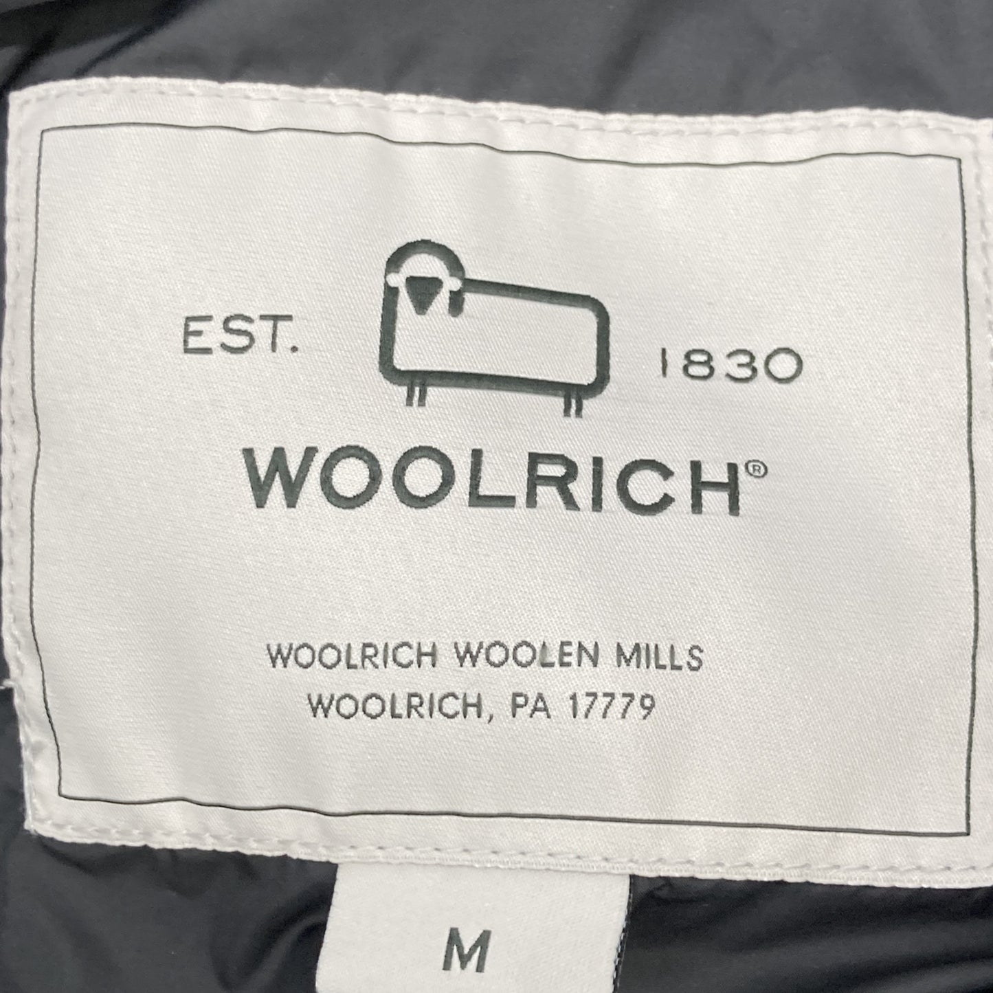 WOOLRICH ウールリッチ WWOU0509 ﾌﾞﾗｯｸ ELLIS COAT ｼｮｰﾙｶﾗｰﾀﾞｳﾝｺｰﾄ コート M