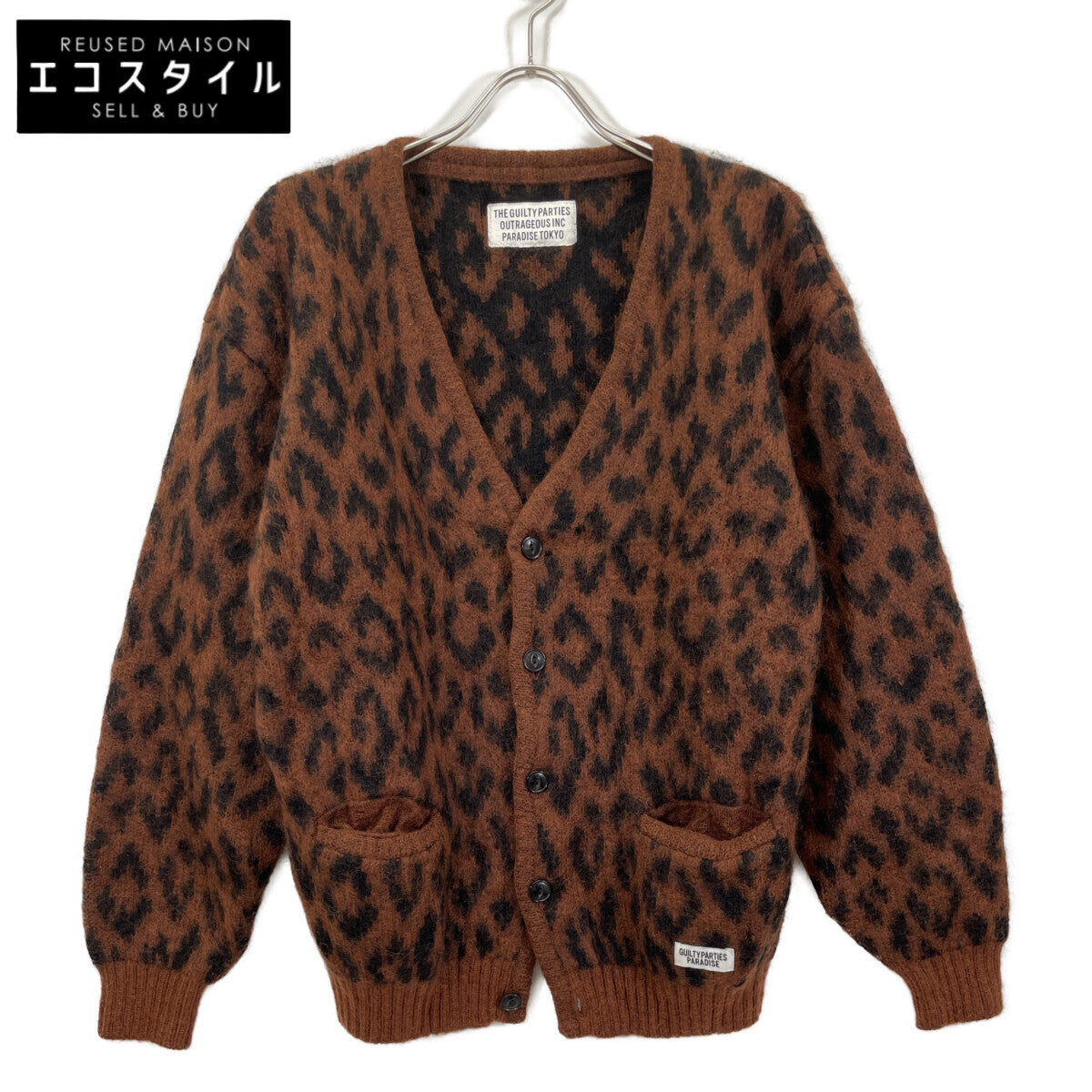 WACKO MARIA ワコマリア ﾌﾞﾗｳﾝ ﾓﾍｱ ﾚｵﾊﾟｰﾄﾞｶｰﾃﾞｨｶﾞﾝ トップス Ｌ