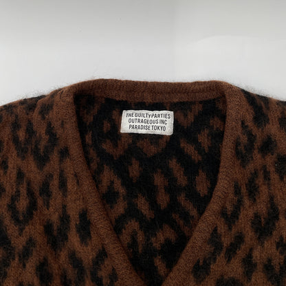 WACKO MARIA ワコマリア ﾌﾞﾗｳﾝ ﾓﾍｱ ﾚｵﾊﾟｰﾄﾞｶｰﾃﾞｨｶﾞﾝ トップス Ｌ