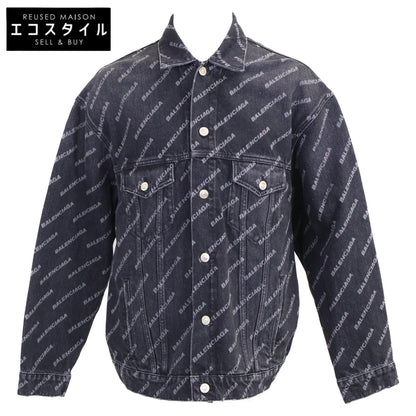 BALENCIAGA バレンシアガ 【新品同様/国内正規】675208 USED加工 BBモノグラム デニム ジャケット XS