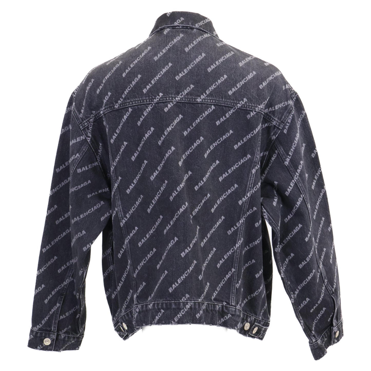 BALENCIAGA バレンシアガ 【新品同様/国内正規】675208 USED加工 BBモノグラム デニム ジャケット XS