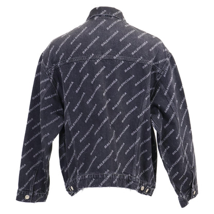 BALENCIAGA バレンシアガ 【新品同様/国内正規】675208 USED加工 BBモノグラム デニム ジャケット XS