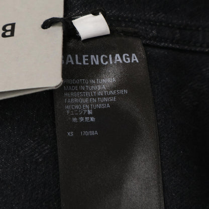 BALENCIAGA バレンシアガ 【新品同様/国内正規】675208 USED加工 BBモノグラム デニム ジャケット XS