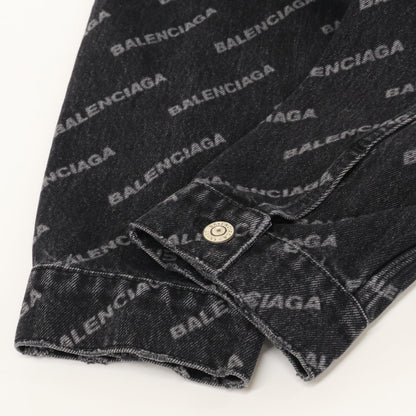 BALENCIAGA バレンシアガ 【新品同様/国内正規】675208 USED加工 BBモノグラム デニム ジャケット XS