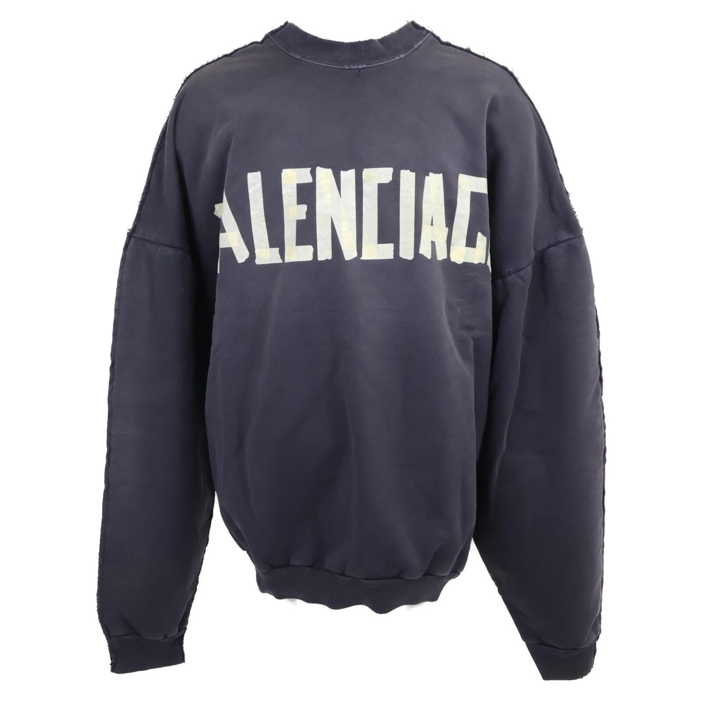 BALENCIAGA バレンシアガ 【新品同様/国内正規/23年製】791614 Double Front Crew ダブルフロント ダメージ加工 スウェットシャツ/ トップス S