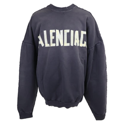 BALENCIAGA バレンシアガ 【新品同様/国内正規/23年製】791614 Double Front Crew ダブルフロント ダメージ加工 スウェットシャツ/ トップス S