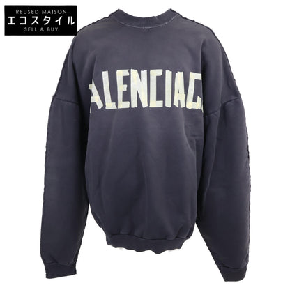 BALENCIAGA バレンシアガ 【新品同様/国内正規/23年製】791614 Double Front Crew ダブルフロント ダメージ加工 スウェットシャツ/ トップス S