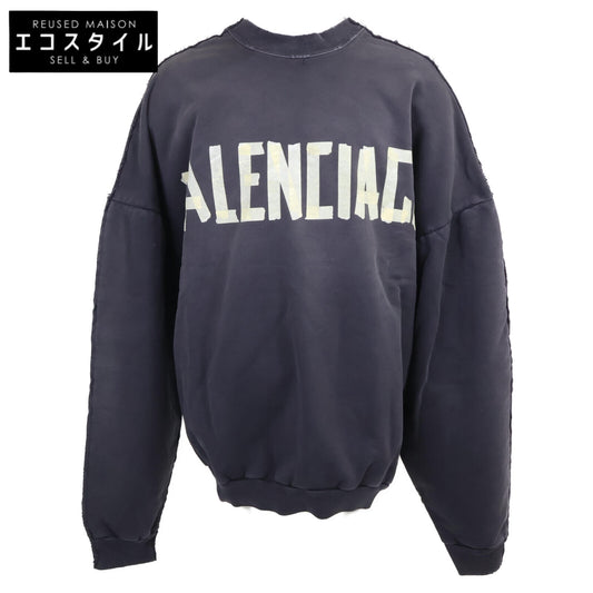 BALENCIAGA バレンシアガ 【新品同様/国内正規/23年製】791614 Double Front Crew ダブルフロント ダメージ加工 スウェットシャツ/ トップス S