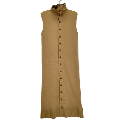 CABaN キャバン ﾌﾞﾗｳﾝ ｶｼﾐﾔ混 ﾊｲﾈｯｸ ﾛﾝｸﾞｼﾞﾚ ﾆｯﾄﾜﾝﾋﾟｰｽ ワンピース F