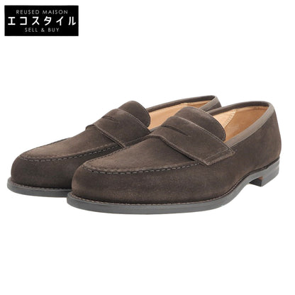 Crockett&Jones クロケット＆ジョーンズ 新品同様 ボストン2 スエード シティソール コインローファー メンズ 9E 26224A-S02C2 376ラスト シューズ 9E