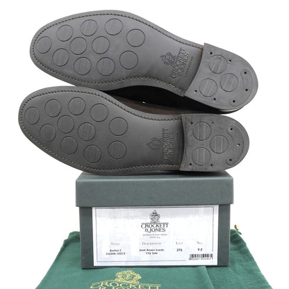 Crockett&Jones クロケット＆ジョーンズ 新品同様 ボストン2 スエード シティソール コインローファー メンズ 9E 26224A-S02C2 376ラスト シューズ 9E