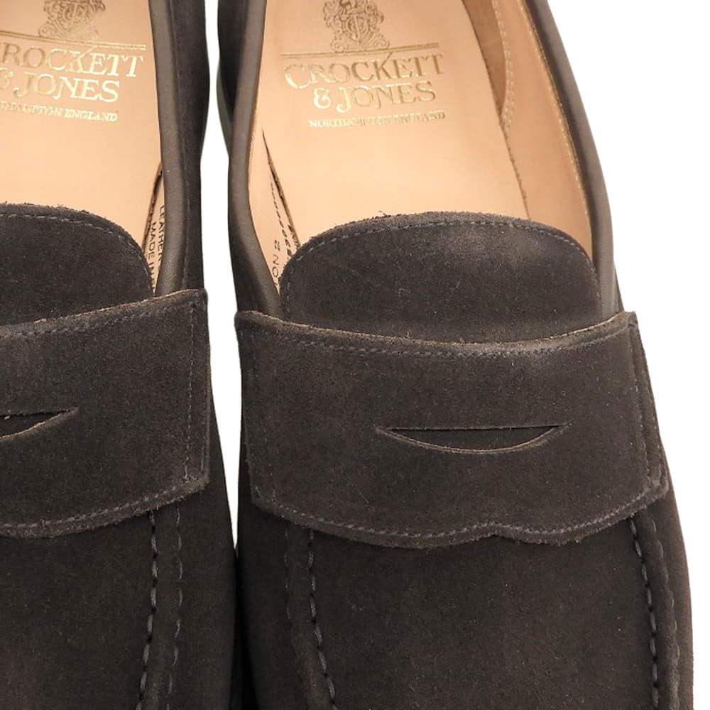 Crockett&Jones クロケット＆ジョーンズ 新品同様 ボストン2 スエード シティソール コインローファー メンズ 9E 26224A-S02C2 376ラスト シューズ 9E