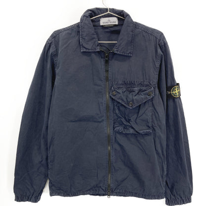 STONE ISLAND ストーンアイランド 7415117WN ﾈｲﾋﾞｰ ｺｯﾄﾝ ｶﾞｰﾒﾝﾄﾀﾞｲ OLD EFFECT ZIP OVERSHIRT ジャケット M