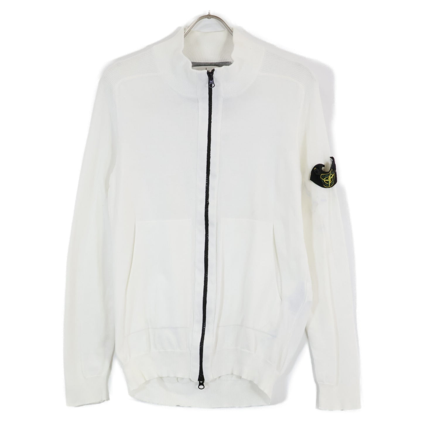 STONE ISLAND ストーンアイランド 【国内正規】6415562B2 アームロゴパッチ付 コットン ジップアップ ニット ジャケット M