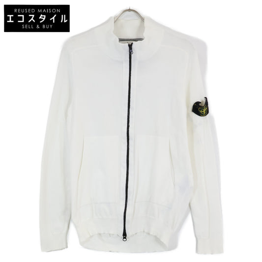 STONE ISLAND ストーンアイランド 【国内正規】6415562B2 アームロゴパッチ付 コットン ジップアップ ニット ジャケット M