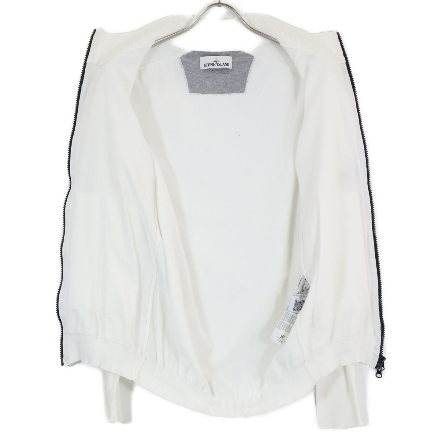 STONE ISLAND ストーンアイランド 【国内正規】6415562B2 アームロゴパッチ付 コットン ジップアップ ニット ジャケット M