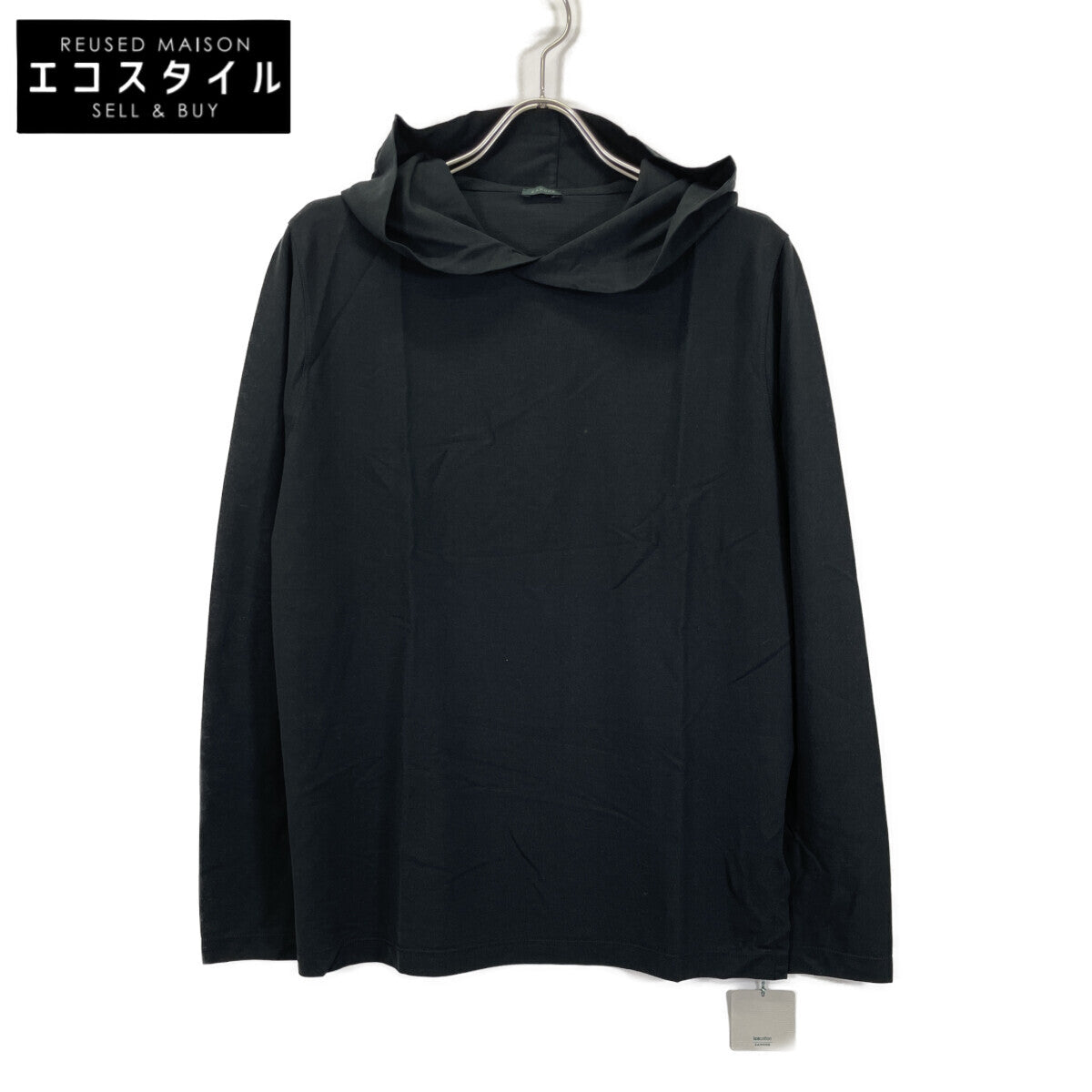 ZANONE ザノーネ 81M003 Z0380 ﾌﾞﾗｯｸ ｱｲｽｺｯﾄﾝ ﾌﾟﾙｵｰﾊﾞｰﾊﾟｰｶｰ トップス 48