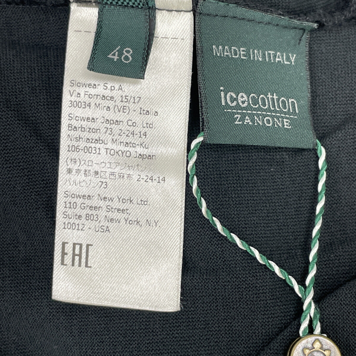 ZANONE ザノーネ 81M003 Z0380 ﾌﾞﾗｯｸ ｱｲｽｺｯﾄﾝ ﾌﾟﾙｵｰﾊﾞｰﾊﾟｰｶｰ トップス 48