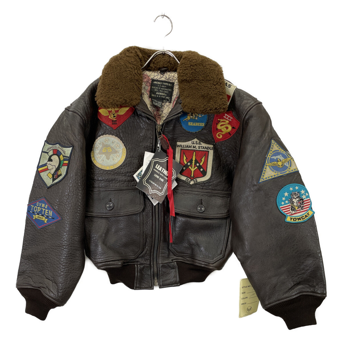 AVIREX アヴィレックス 201013 ﾌﾞﾗｳﾝ G-1 TOP GUN ﾌﾗｲﾄｼﾞｬｹｯﾄ ジャケット XS