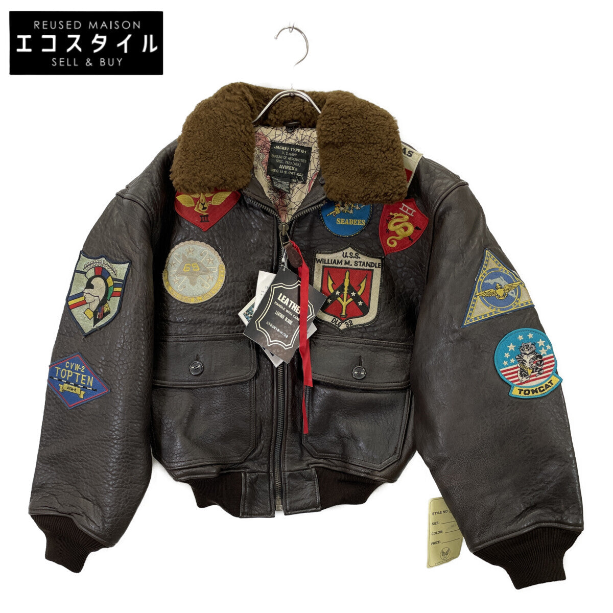 AVIREX アヴィレックス 201013 ﾌﾞﾗｳﾝ G-1 TOP GUN ﾌﾗｲﾄｼﾞｬｹｯﾄ ジャケット XS