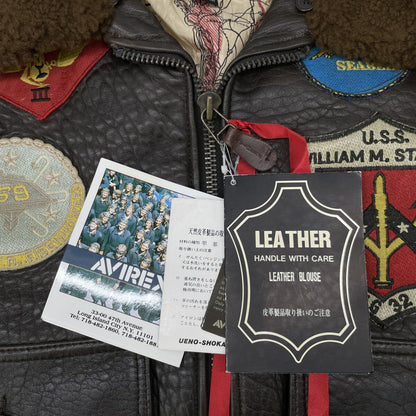 AVIREX アヴィレックス 201013 ﾌﾞﾗｳﾝ G-1 TOP GUN ﾌﾗｲﾄｼﾞｬｹｯﾄ ジャケット XS