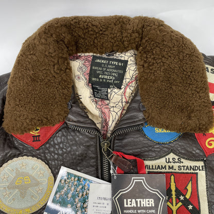 AVIREX アヴィレックス 201013 ﾌﾞﾗｳﾝ G-1 TOP GUN ﾌﾗｲﾄｼﾞｬｹｯﾄ ジャケット XS