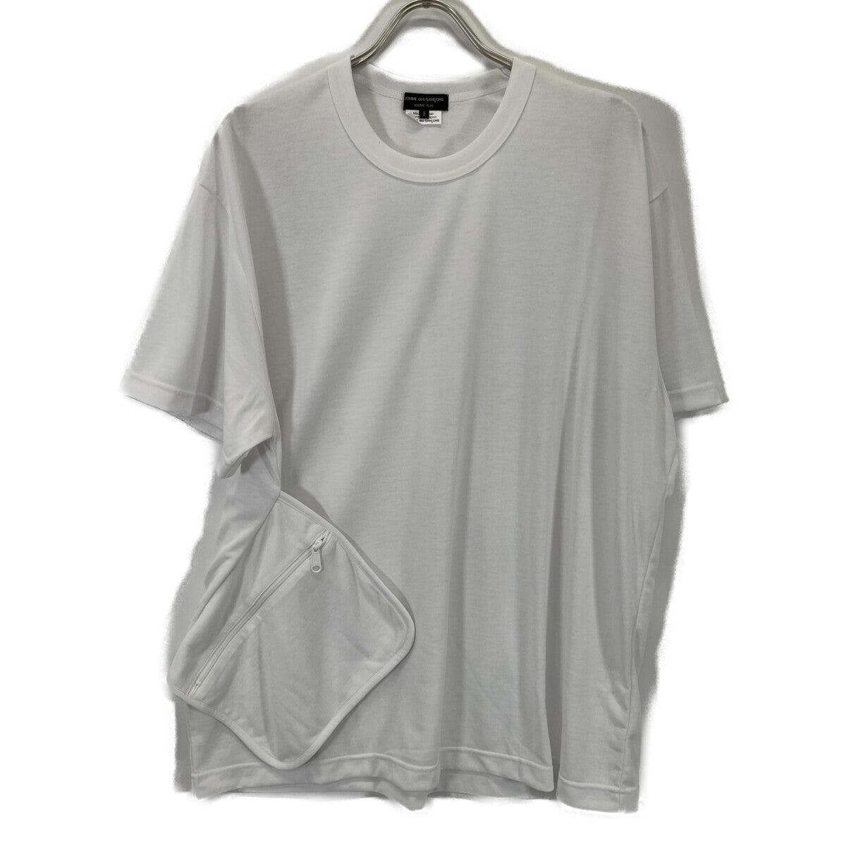 COMMEdesGARCONS HOMME PLUS コムデギャルソンオムプリュス 25SS PO-T018 ﾎﾜｲﾄ ﾎﾟﾘｴｽﾃﾙ Zip Short Sleeve T-Shirt トップス S