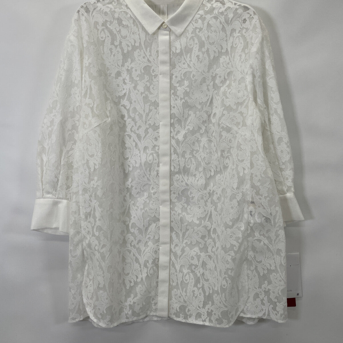 CHRISTIAN AUJARD クリスチャンオジャール ﾎﾜｲﾄ ﾚｰｼｰｵﾊﾟｰﾙ 比翼ﾌﾞﾗｳｽ トップス 13