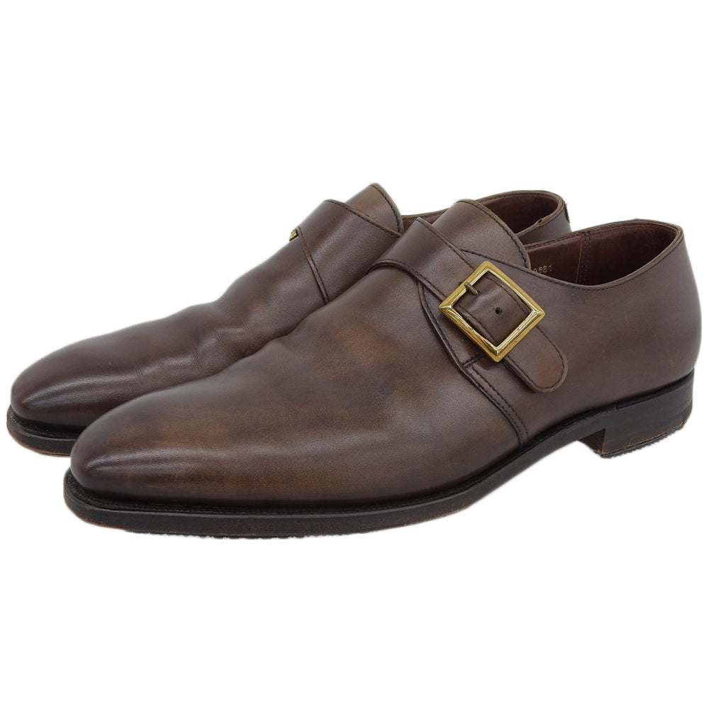 Crockett&Jones クロケット＆ジョーンズ 美品 9472 SAVILE シングル モンクストラップ シューズ メンズ ブラウン 6 1/2 シューズ 6.5