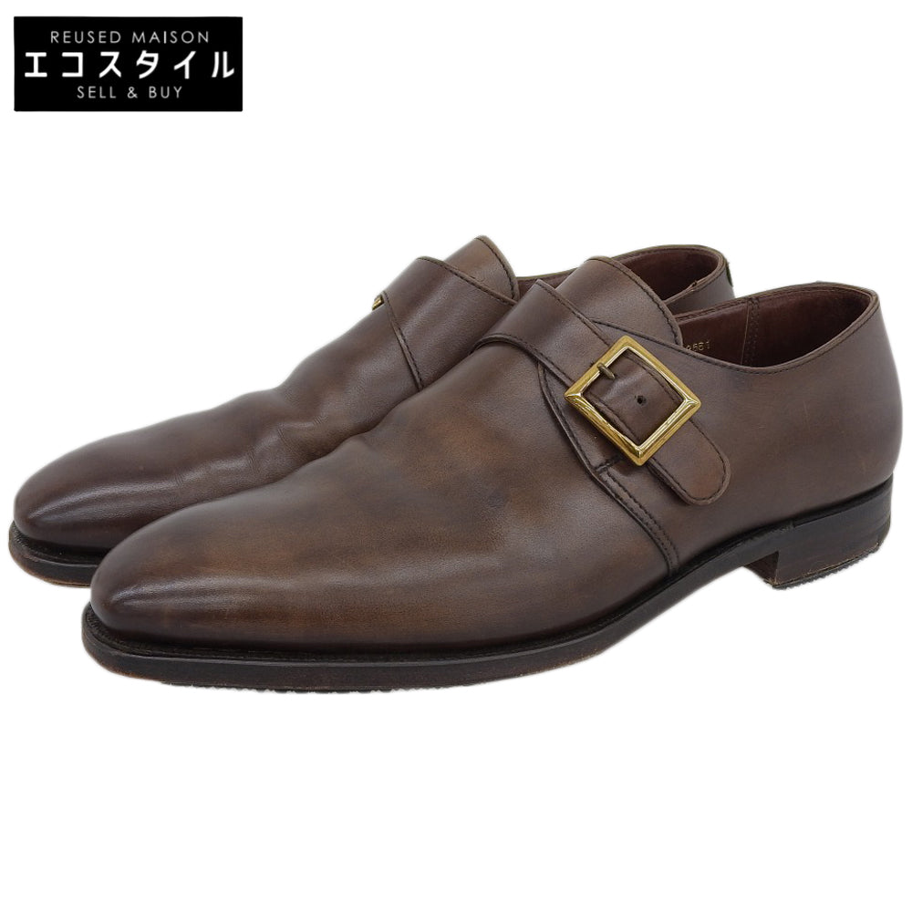 Crockett&Jones クロケット＆ジョーンズ 美品 9472 SAVILE シングル モンクストラップ シューズ メンズ ブラウン 6 1/2 シューズ 6.5