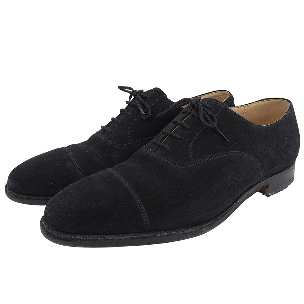 Crockett&Jones クロケット＆ジョーンズ CONNAUGHT ストレートチップ スエード シューズ メンズ ブラック 7E 7742 シューズ 7E