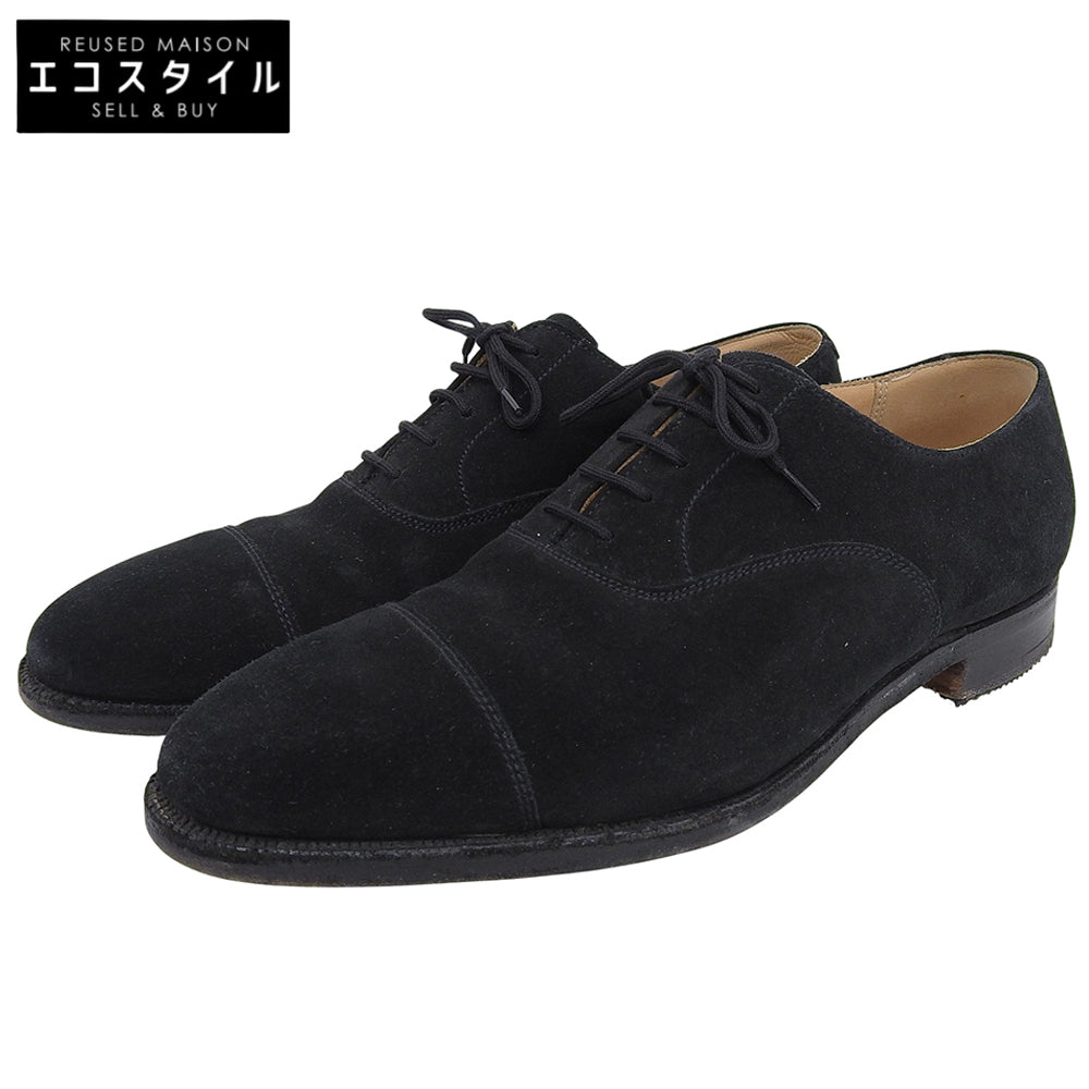 Crockett&Jones クロケット＆ジョーンズ CONNAUGHT ストレートチップ スエード シューズ メンズ ブラック 7E 7742 シューズ 7E