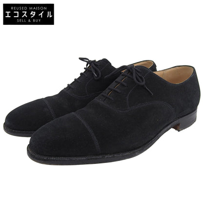 Crockett&Jones クロケット＆ジョーンズ CONNAUGHT ストレートチップ スエード シューズ メンズ ブラック 7E 7742 シューズ 7E