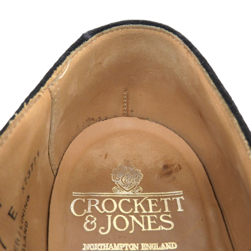 Crockett&Jones クロケット＆ジョーンズ CONNAUGHT ストレートチップ スエード シューズ メンズ ブラック 7E 7742 シューズ 7E