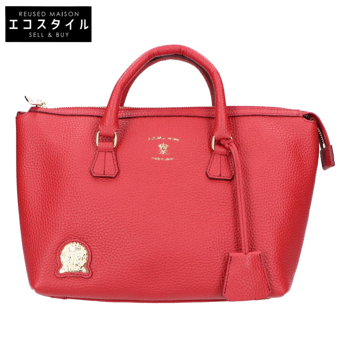 A.D.M.J. Accessoires De Mademoiselle ADMJ 【美品】シュリンクレザー 2WAY ファスナー トートバッグ