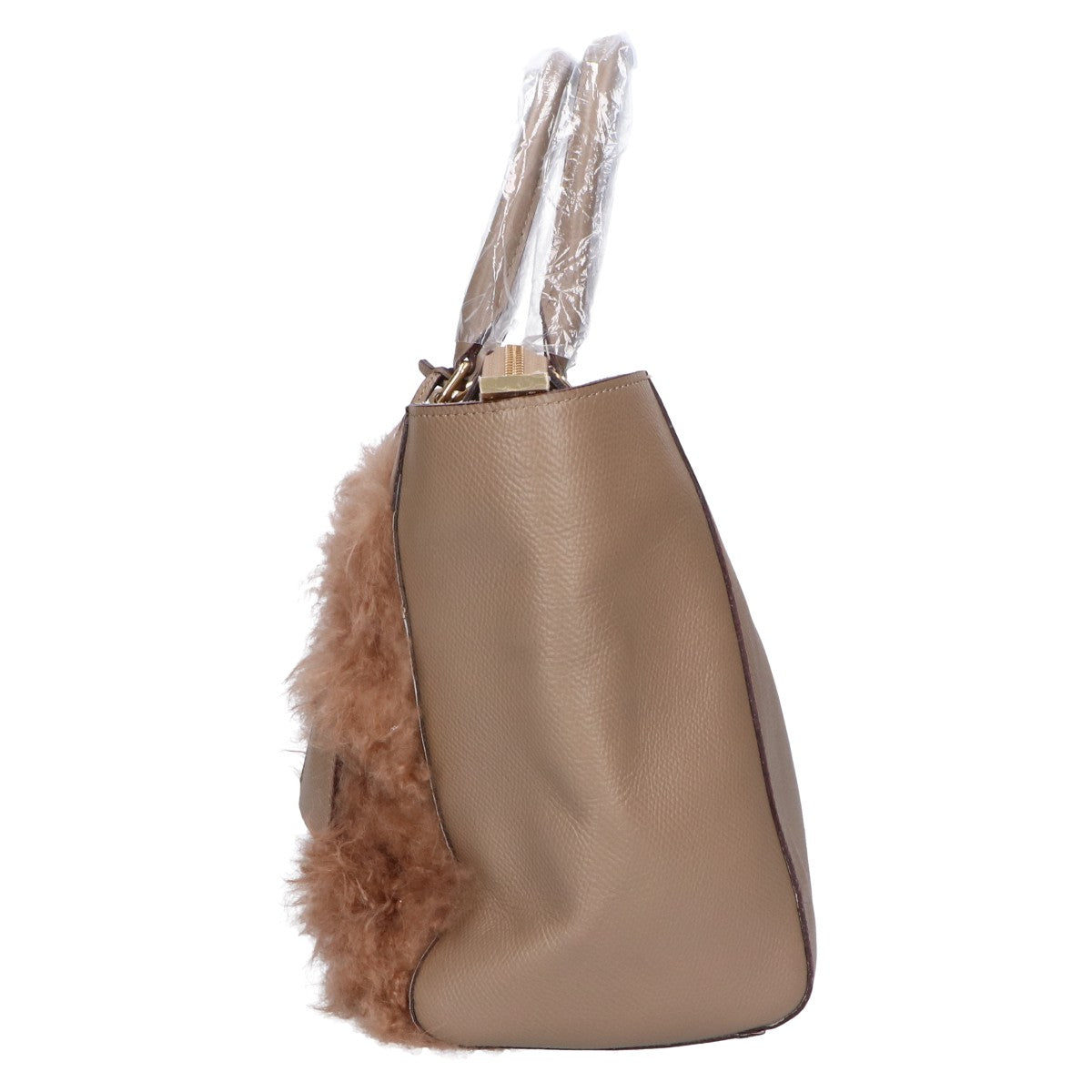 A.D.M.J. Accessoires De Mademoiselle ADMJ 【新品同様】14WS01030 カシミヤ/牛革 トートバッグ