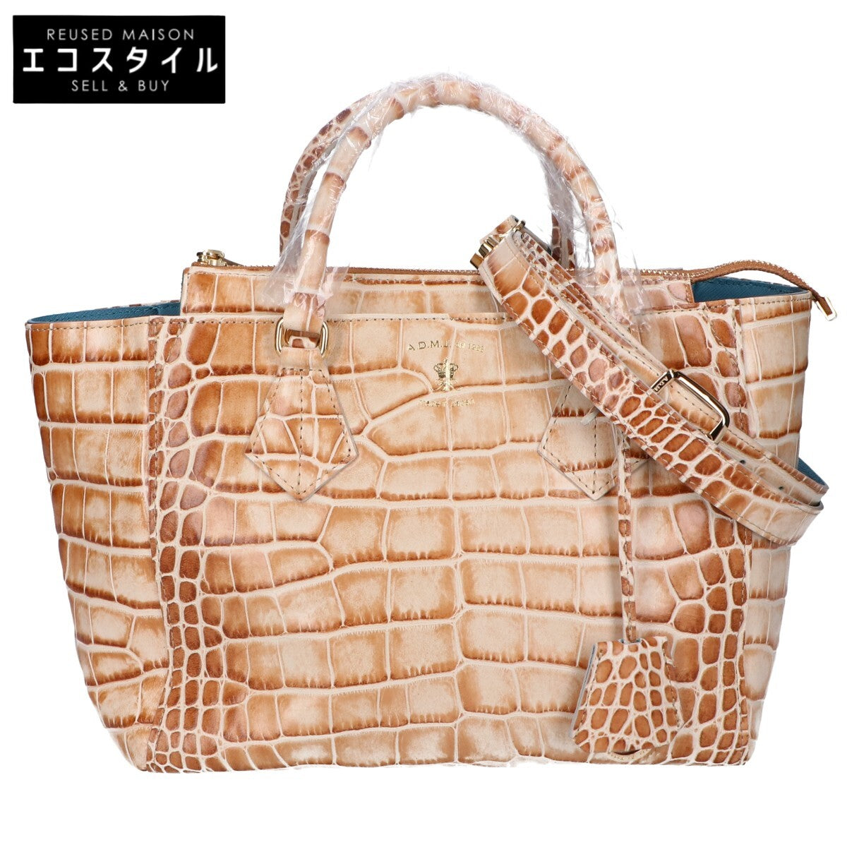 A.D.M.J. Accessoires De Mademoiselle ADMJ 【新品未使用】15AWS01007SC クロコ型押しカーフ 2WAY トートバッグ