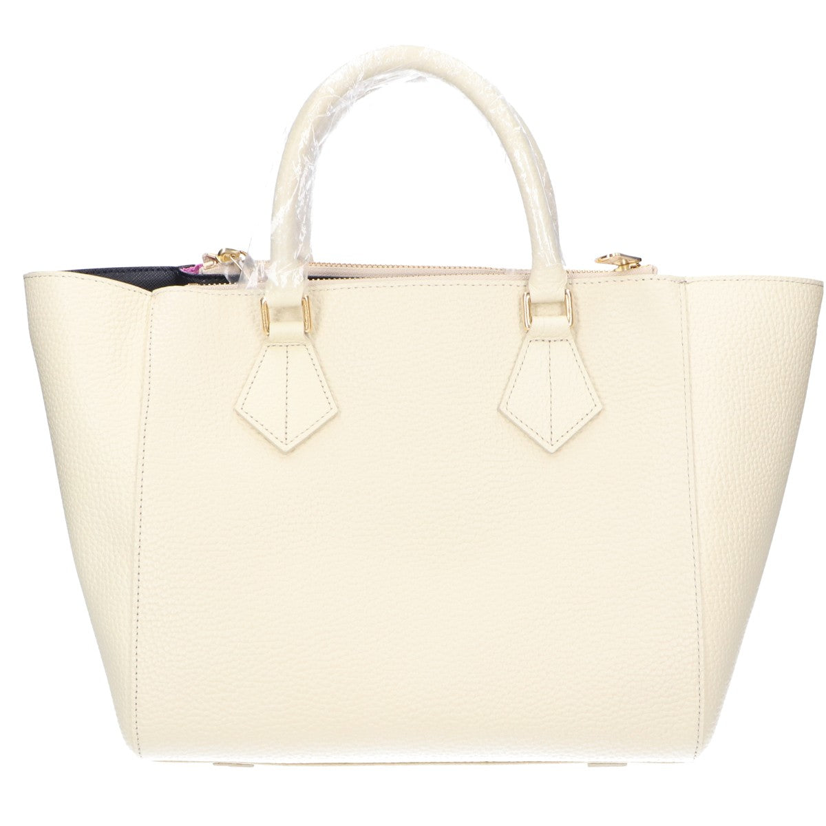 A.D.M.J. Accessoires De Mademoiselle ADMJ 【新品未使用】ACS01057 牛革 スワロフスキークリスタル付 Wジップ トートバッグ