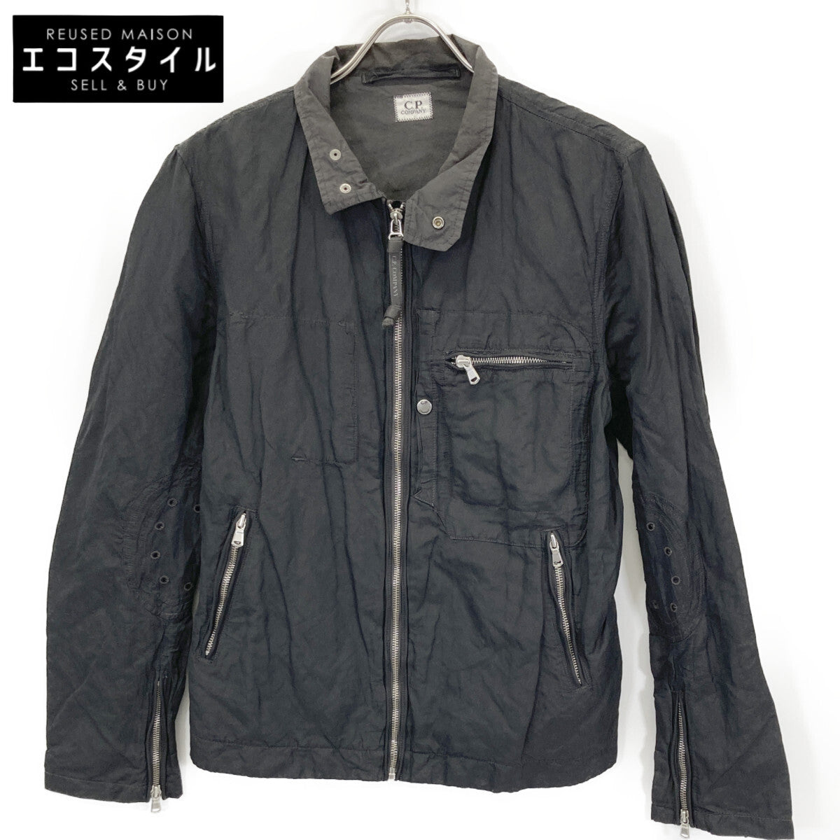 C.P.COMPANY シーピーカンパニー ﾌﾞﾗｯｸ ｵｰﾊﾞｰﾀﾞｲ ｽﾀﾝﾄﾞｶﾗｰｼﾞｬｹｯﾄ ジャケット 46