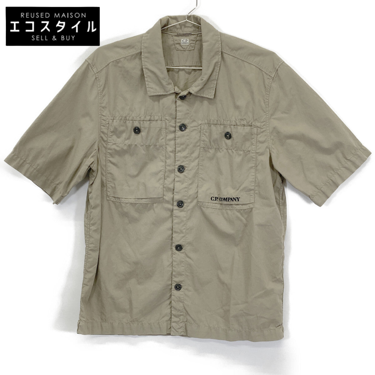 C.P.COMPANY シーピーカンパニー 12CMSH284A ﾍﾞｰｼﾞｭ ﾘｯﾌﾟｽﾄｯﾌﾟ S/Sｼｬﾂ トップス S