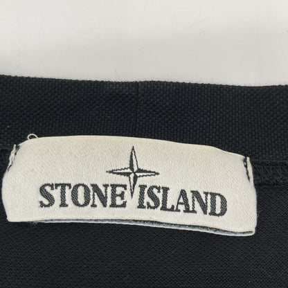 STONE ISLAND ストーンアイランド 701521212 ﾌﾞﾗｯｸ ﾛｺﾞﾊﾟｯﾁ ｸﾙｰﾈｯｸ L/Sｶｯﾄｿｰ トップス S