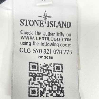 STONE ISLAND ストーンアイランド 701521212 ﾌﾞﾗｯｸ ﾛｺﾞﾊﾟｯﾁ ｸﾙｰﾈｯｸ L/Sｶｯﾄｿｰ トップス S