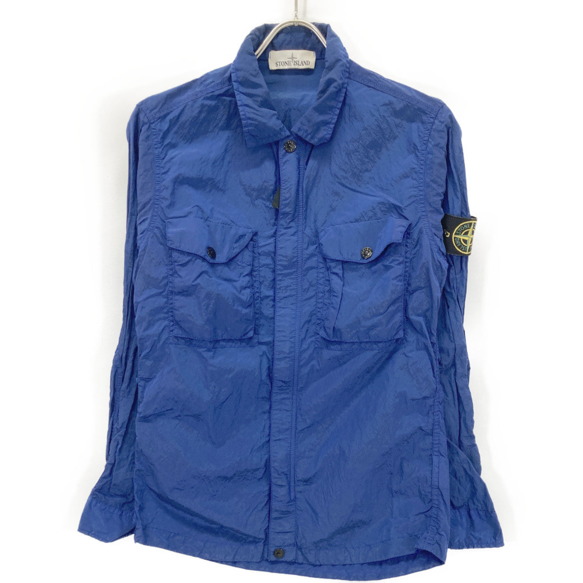 STONE ISLAND ストーンアイランド 15SS 62151F244 ﾌﾞﾙｰ ｶﾞｰﾒﾝﾄﾀﾞｲ ﾅｲﾛﾝﾒﾀﾙ 長袖ｼｬﾂｼﾞｬｹｯﾄ ジャケット Ｓ