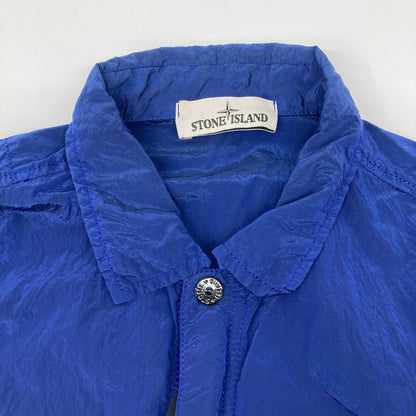 STONE ISLAND ストーンアイランド 15SS 62151F244 ﾌﾞﾙｰ ｶﾞｰﾒﾝﾄﾀﾞｲ ﾅｲﾛﾝﾒﾀﾙ 長袖ｼｬﾂｼﾞｬｹｯﾄ ジャケット Ｓ