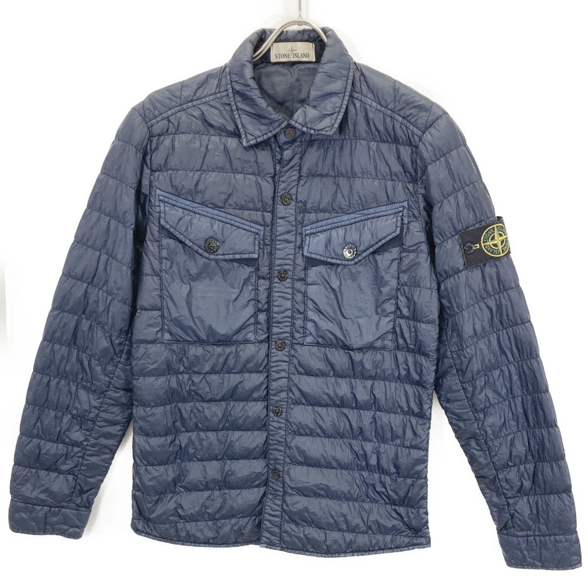 STONE ISLAND ストーンアイランド 631510424 ﾈｲﾋﾞｰ ｶﾞｰﾒﾝﾄﾀﾞｲ 長袖ﾀﾞｳﾝ ｼｬﾂ ｼﾞｬｹｯﾄ ジャケット S