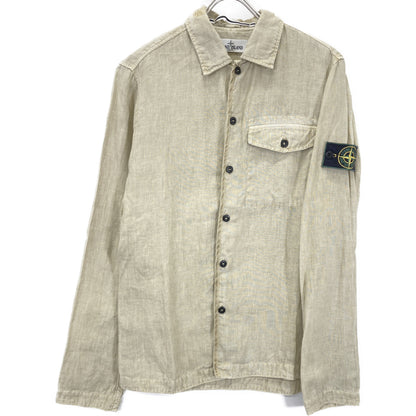 STONE ISLAND ストーンアイランド 561510501 ﾍﾞｰｼﾞｭ ﾘﾈﾝ ﾛﾝｸﾞｽﾘｰﾌﾞｼｬﾂ トップス S